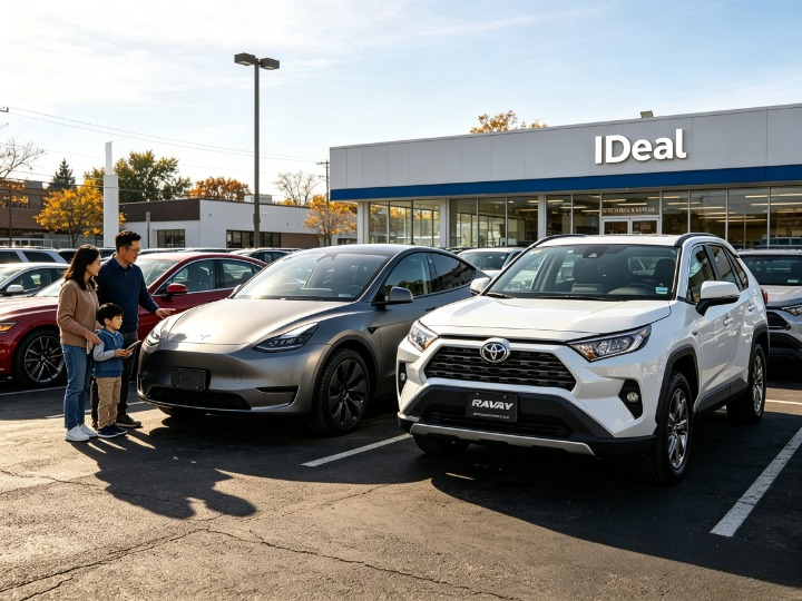 Tesla Model Y还是Toyota RAV4 Hybrid？美国家庭购车真实成本对比